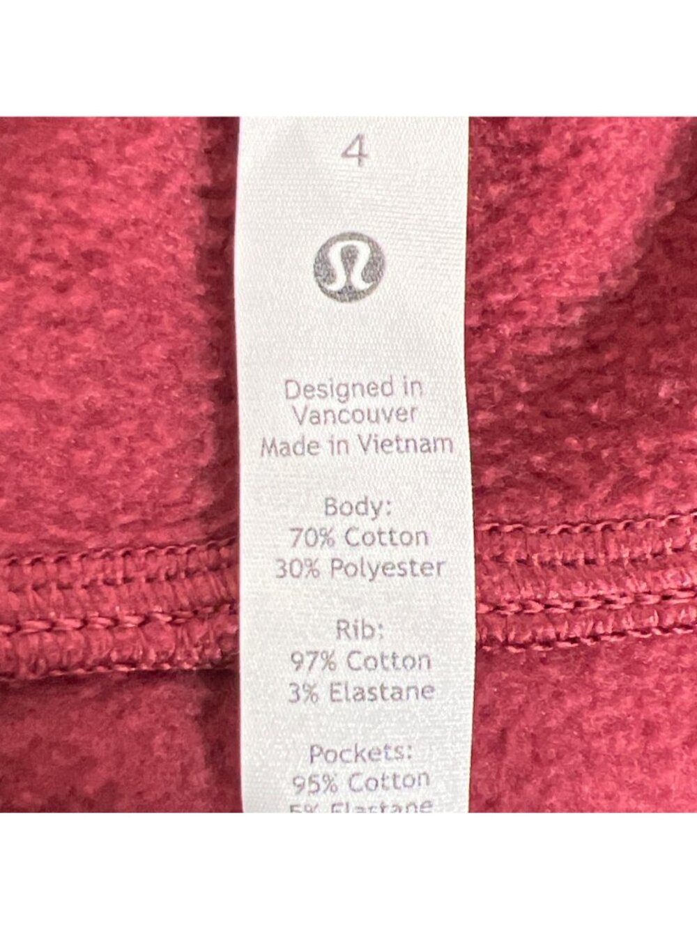 LULULEMON Scuba Jogger Pants Pomegranate (Muted Red) Sz 4 #W5CVAS EUC - Picture 6 of 6